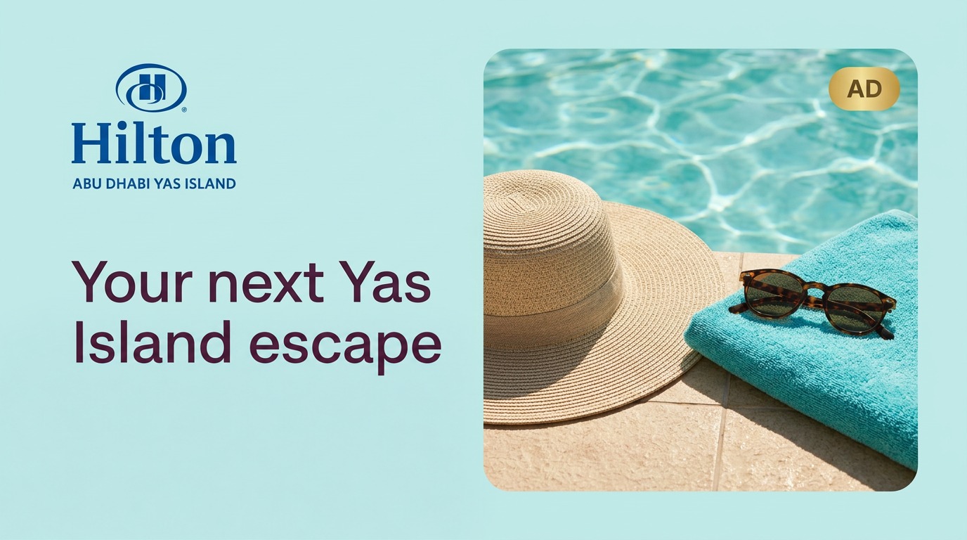 AD · Hilton Abu Dhabi Yas Island — Your next Yas Island escape